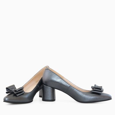 Pantofi piele Dona gri sidef D9