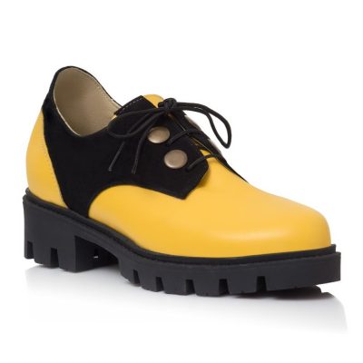 Pantofi piele Oxford Patriss Galben V90