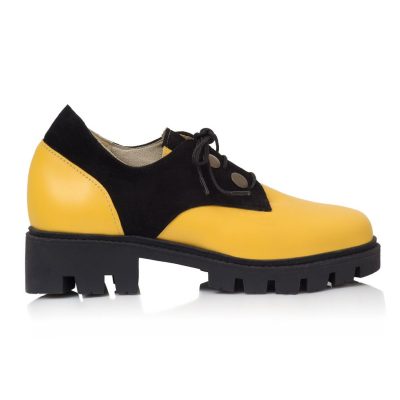 Pantofi piele Oxford Patriss Galben V90