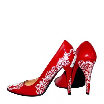 Pantofi piele pictati manual Kira L55
