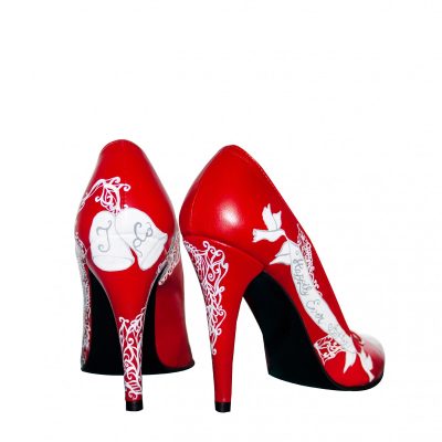Pantofi piele pictati manual Kira L55