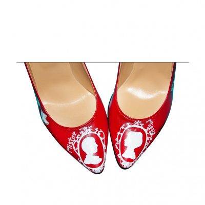Pantofi piele pictati manual Kira L55