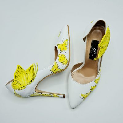 Pantofi piele pictati manual Feminity L51