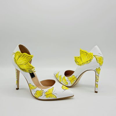Pantofi piele pictati manual Feminity L51