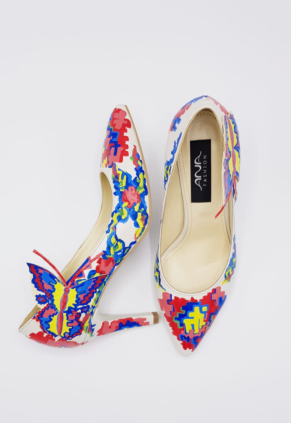 Pantofi piele Livia pictati manual Model Traditional L13