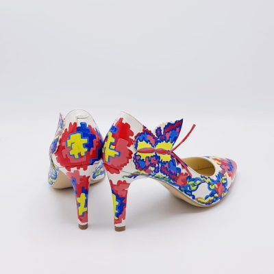 Pantofi piele Livia pictati manual Model Traditional L13