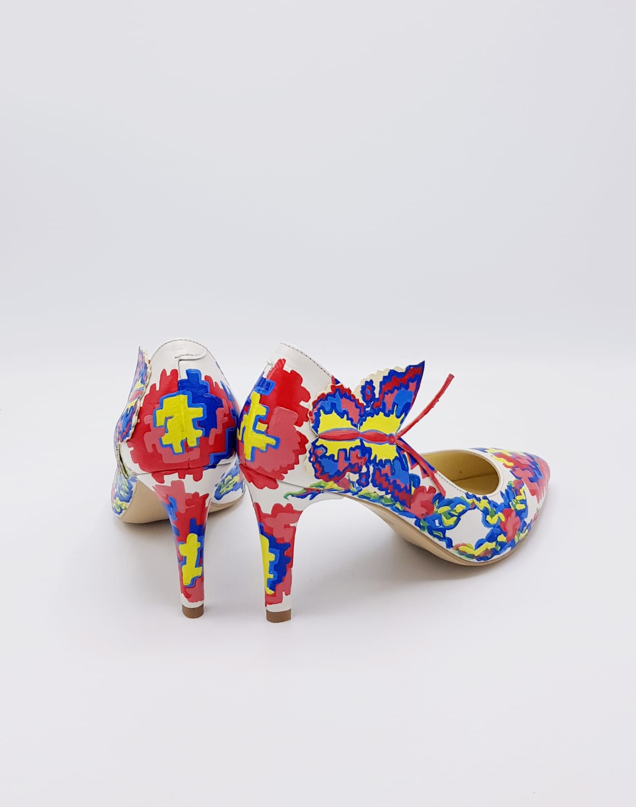 Pantofi piele Livia pictati manual Model Traditional L13