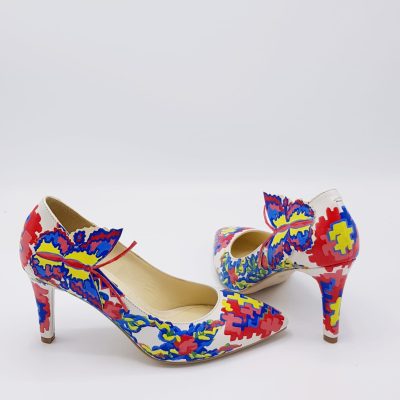 Pantofi piele Livia pictati manual Model Traditional L13