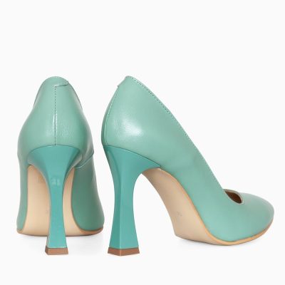 Stiletto vernil din piele naturala Ella D41