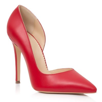 Pantofi rosii din piele naturala Stiletto Violeta NS1