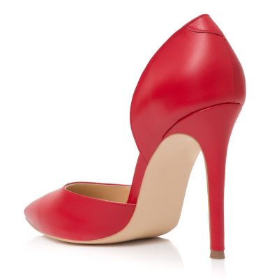 Pantofi rosii din piele naturala Stiletto Violeta NS1