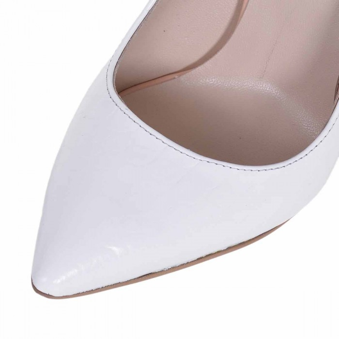 Pantofi Stiletto alb croco Destiny S33