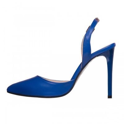 Pantofi Stiletto albastri din piele naturala Isra L27