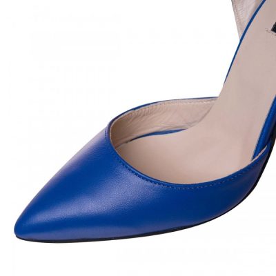 Pantofi Stiletto albastri din piele naturala Isra L27