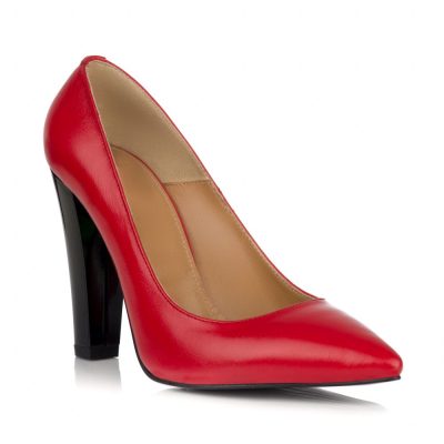 Pantofi Stiletto Iulia din piele naturala rosii L3