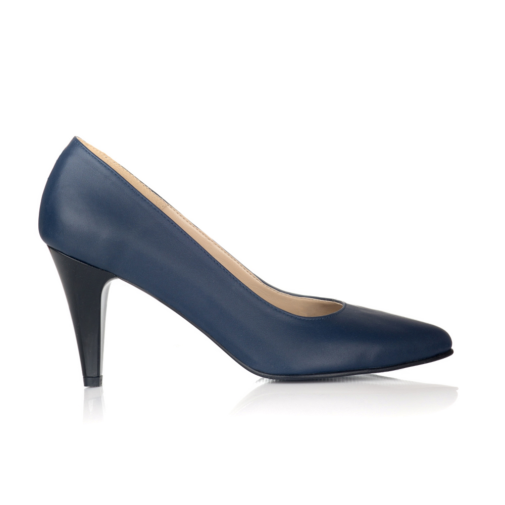 Pantofi piele Stiletto Simply bleumarin V04