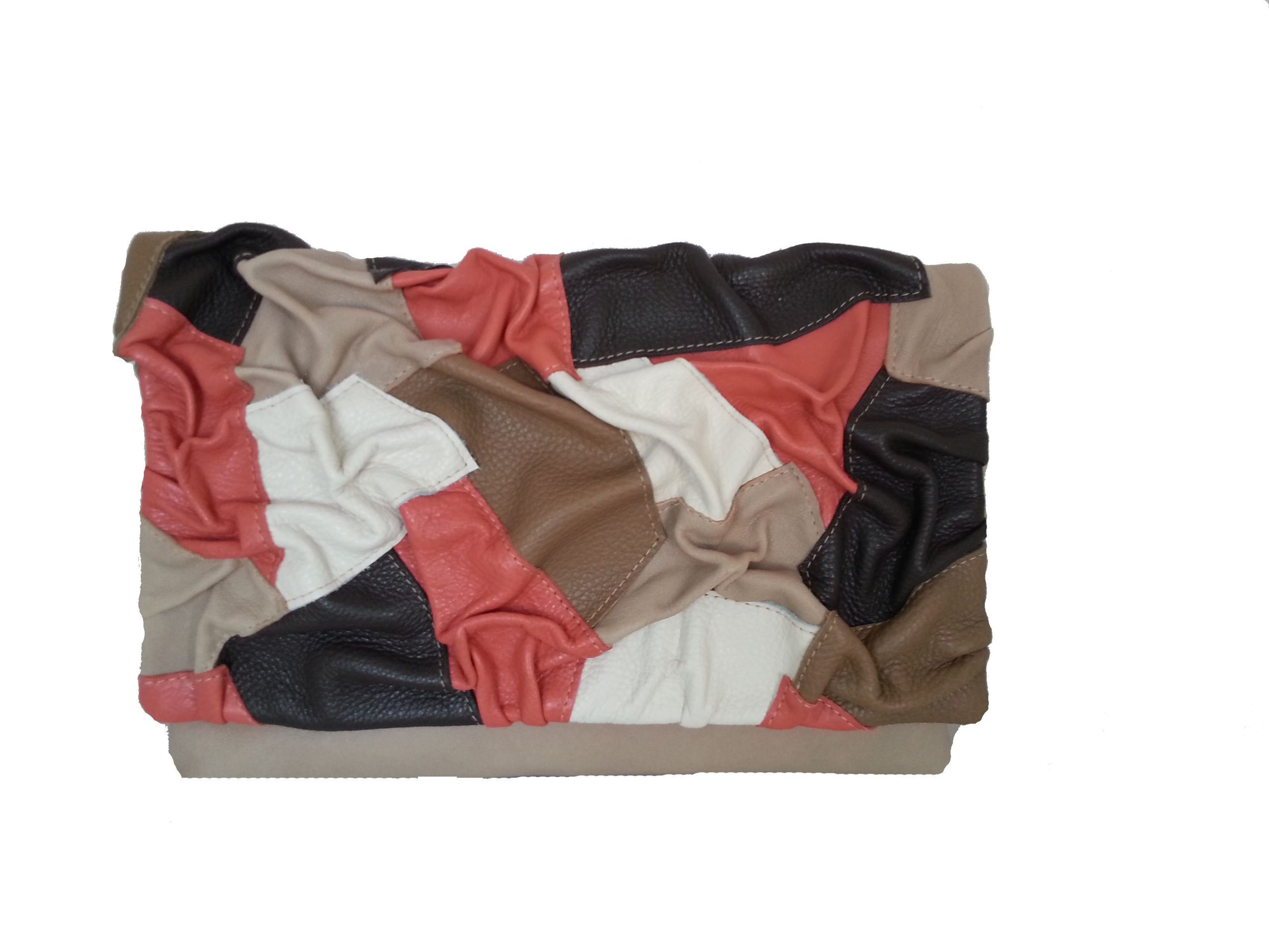 Plic piele Ruffle D, negru/maron