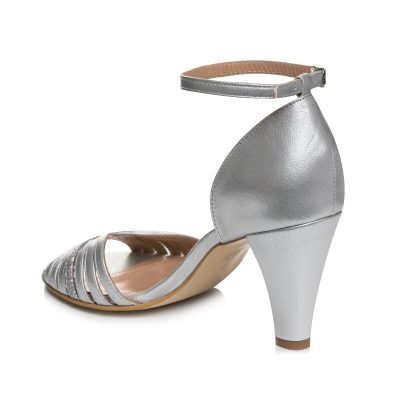 Sandale argintii din piele naturala Bela L23