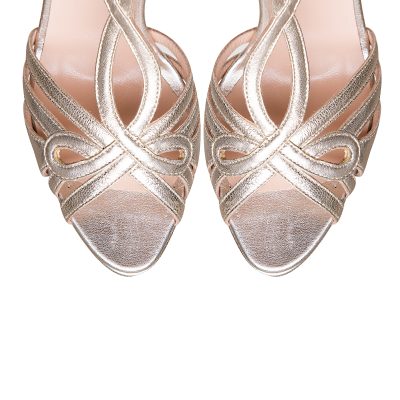 Sandale aurii din piele naturala Eva VS 70