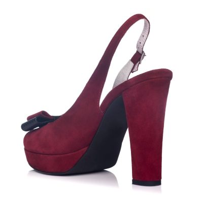 Sandale Celia din piele naturala bordo L2