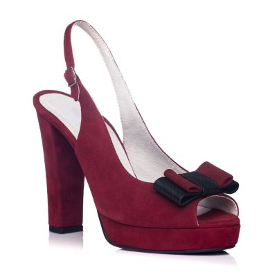Sandale Celia din piele naturala bordo L2