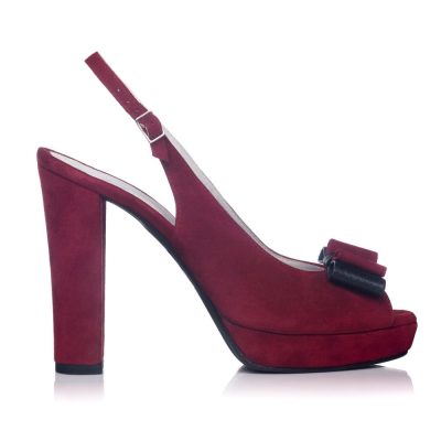 Sandale Celia din piele naturala bordo L2