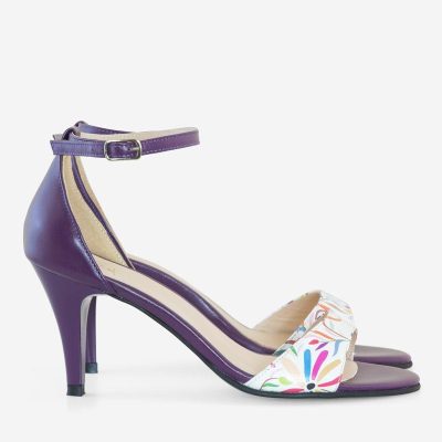 Sandale mov din piele naturala Dori D11