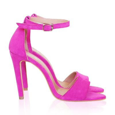 Sandale fuchsia din piele intoarsa Ilinca D11