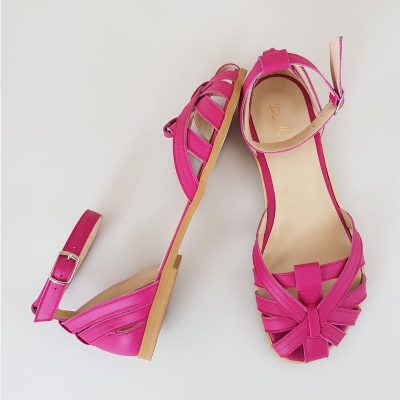 Sandale fuchsia din piele naturala Rozalia D111