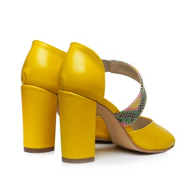 Sandale galbene din piele naturala Dely V17