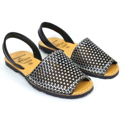 Sandale piele Avarca Negru Retro