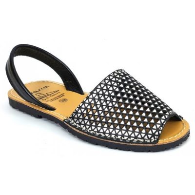 Sandale piele Avarca Negru Retro