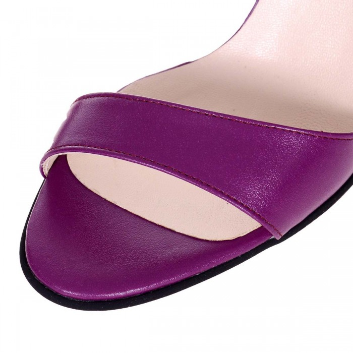 Sandale mov din piele naturala Delia S17
