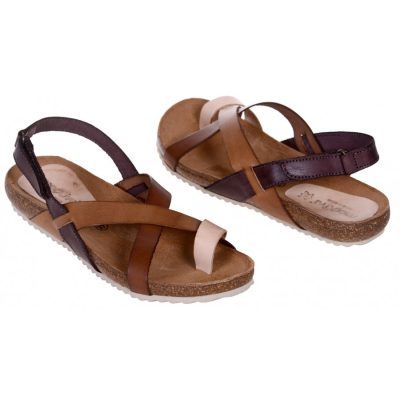 Sandale dama din piele naturala Aura, maro