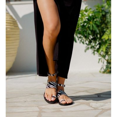 Sandale piele grecesti Zebra