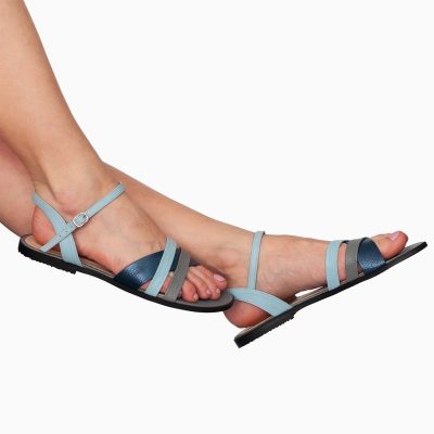 Sandale bleu cu talpa joasa IRIS D10