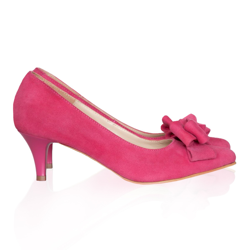 Stiletto fuchsia din piele intoarsa Elys D81