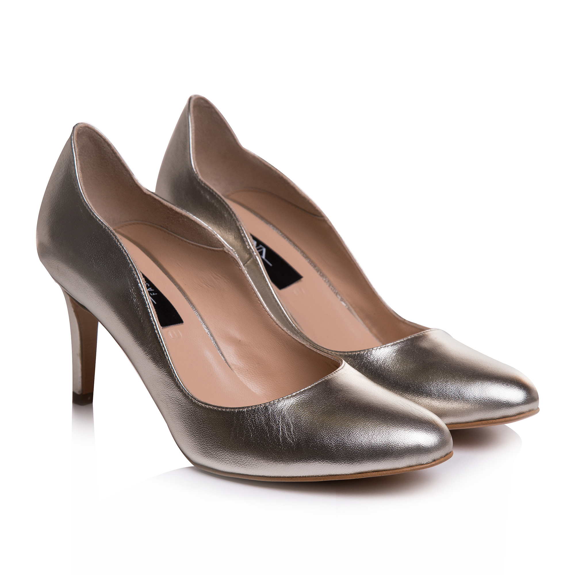 Stiletto auriu din piele naturala Poema VS 57
