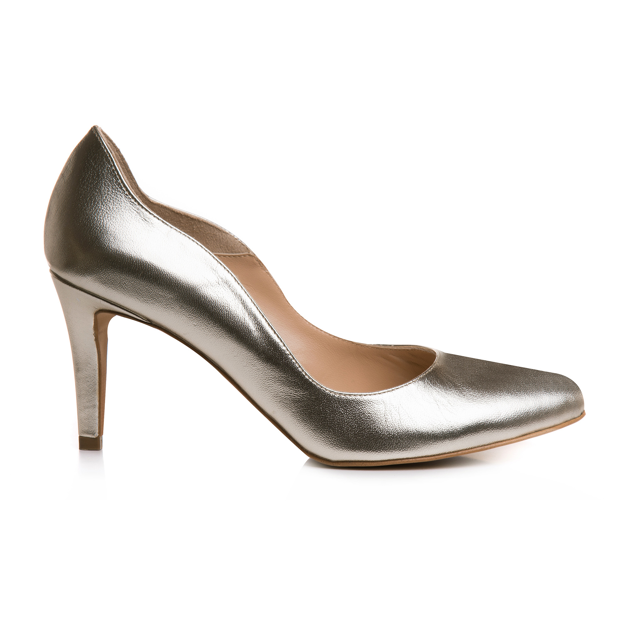 Stiletto auriu din piele naturala Poema VS 57