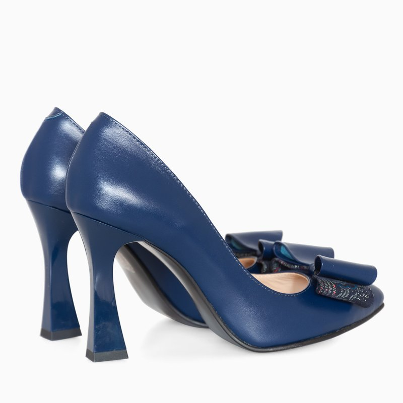 Stiletto bleumarin din piele naturala Ella D103