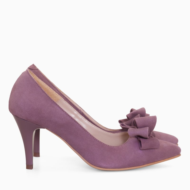 Stiletto lila din piele intoarsa Elitte D107