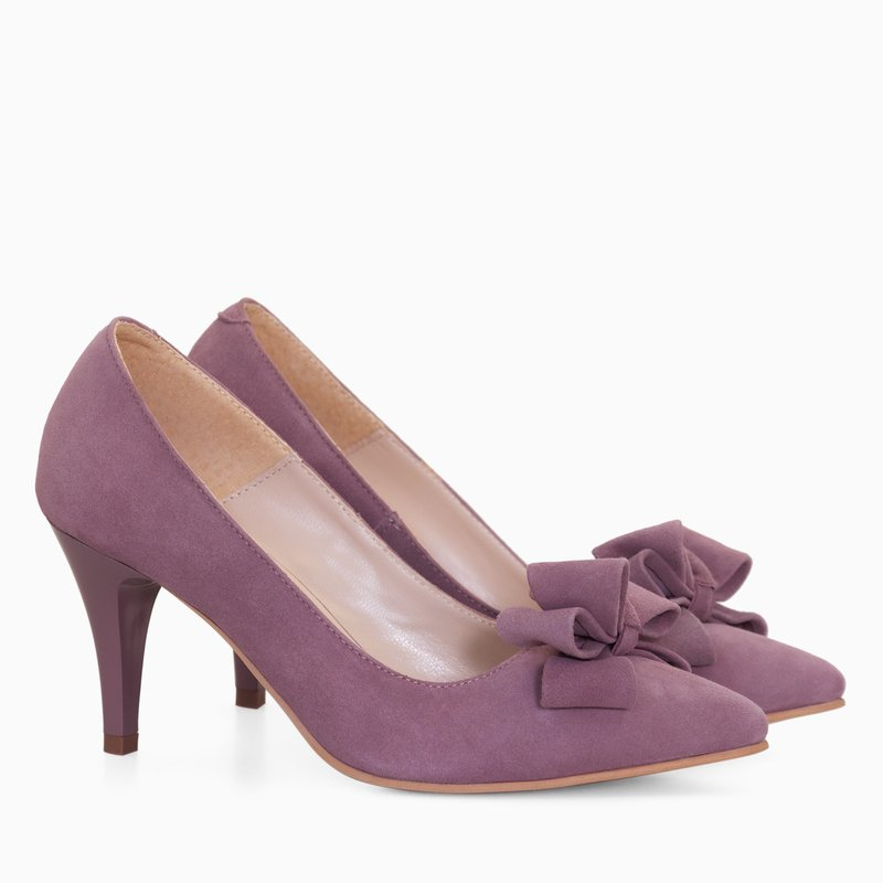Stiletto lila din piele intoarsa Elitte D107