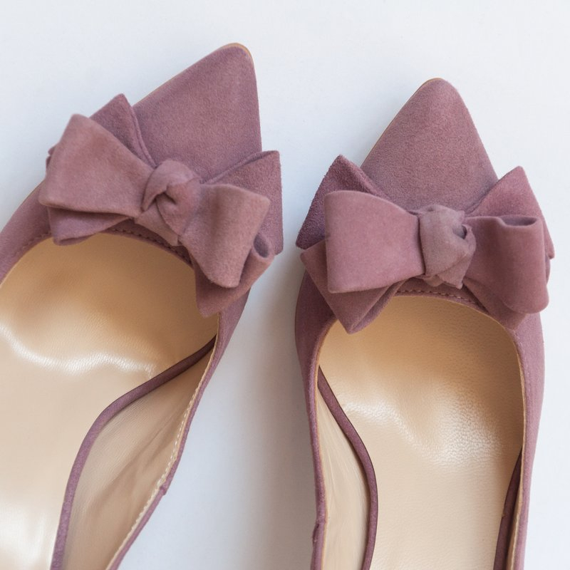 Stiletto lila din piele intoarsa Elitte D107
