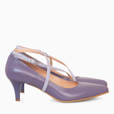 Stiletto lila piele naturala Gemma D34