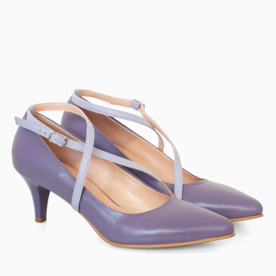 Stiletto lila piele naturala Gemma D34