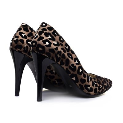Stiletto print din piele naturala Asha V7