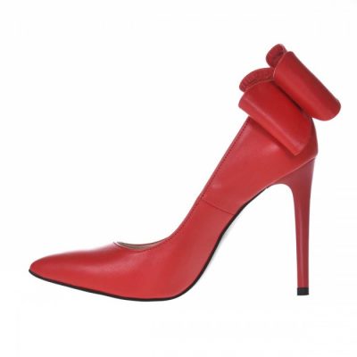 Pantofi Stiletto rosu din piele naturala Evea S24