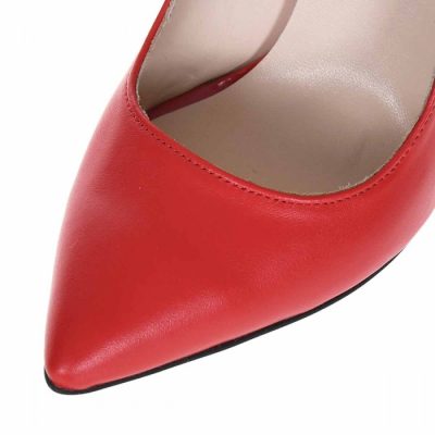 Pantofi Stiletto rosu din piele naturala Evea S24