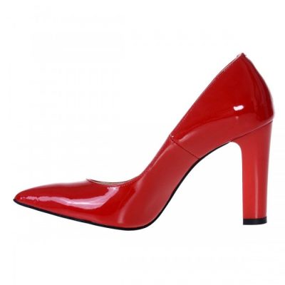 Pantofi piele Stiletto rosu Comfy S101