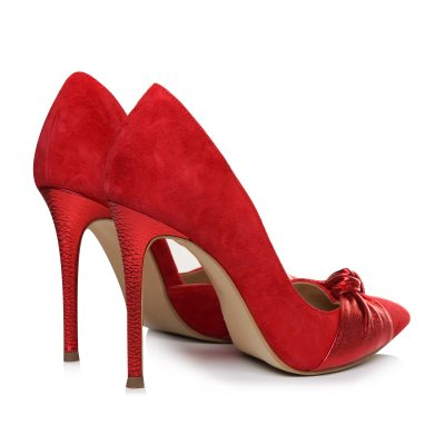 Stiletto rosu din piele naturala Perla L121